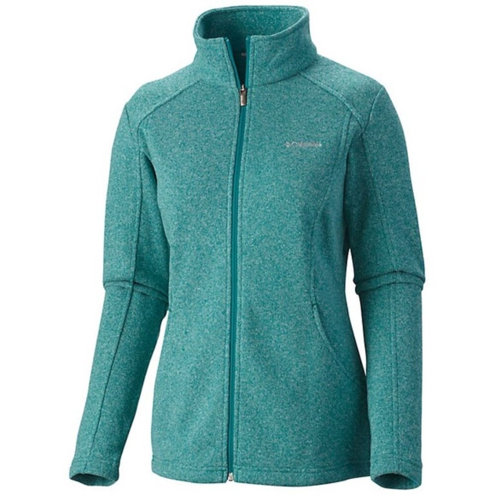 *NWOT Columbia Horizon Divide Full Zip Fleece Jacket Heather Teal Blue Med